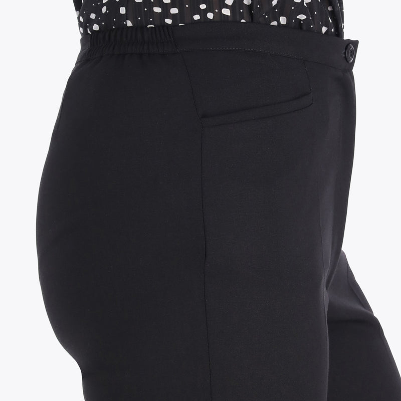 Pantalón con Bolsa Diagonal de Vivo y Elástico en Costados Tejido Plano