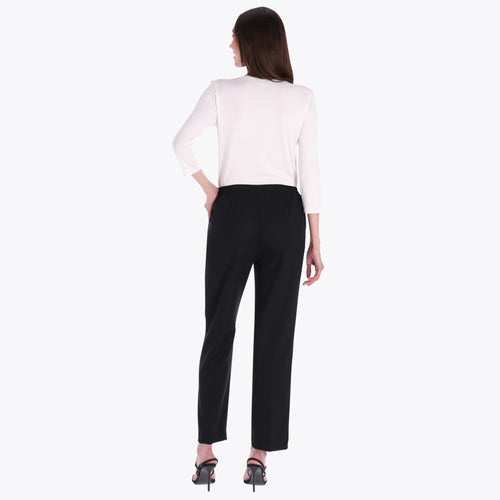 Pantalón con Elástico en Costados y Bolsas Diagonales Tejido Plano