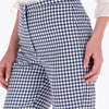 Pantalón Cuadro con Ojalera al Frente Corte Recto en Tejido Plano