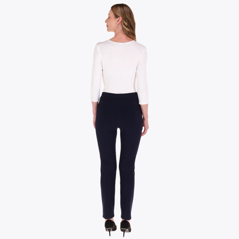 Pantalón Corte Recto en Tejido de Punto