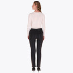 Pantalón Corte Recto Elástico en Cintura en Tejido de Punto con Diseño