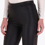 Pantalón Corte Recto Elástico en Cintura en Tejido de Punto con Diseño
