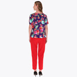 Blusa Satinada Manga Corta con Gorguera al Frente