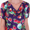Blusa Satinada Manga Corta con Gorguera al Frente