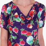 Blusa Satinada Manga Corta con Gorguera al Frente