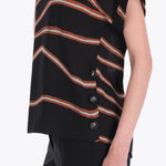 Top Kimono con Botones Decorativo a los Costados Tejido de Punto