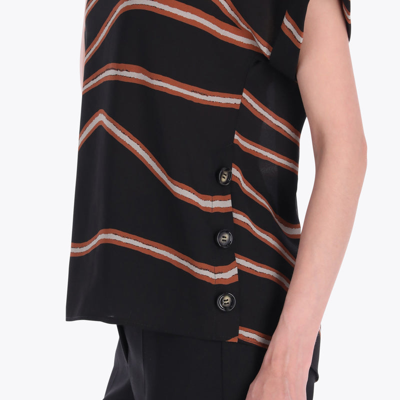 Top Kimono con Botones Decorativo a los Costados Tejido de Punto