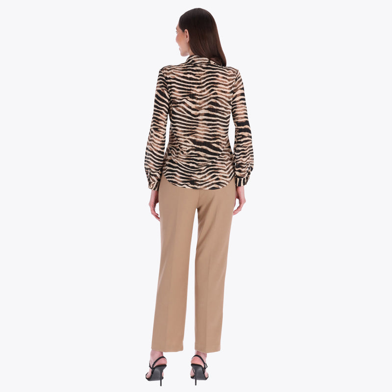 Blusa con Corbata Tejido Plano