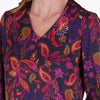 Blusa Satinada Escote V Manga Larga con Puño