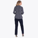 Blusa Camisera Cuello Chino Manga 3/4" Tejido Plano