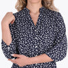 Blusa Camisera Cuello Chino Manga 3/4" Tejido Plano