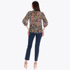Blusa con Escarola En Cuello manga 3/4" en Tejido Plano