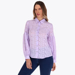 Camisera Manga Larga con Corte Aglobado Tela con Textura