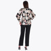 Blusa Escote "V" Pliegues en Hombros en Satín