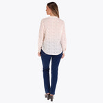 Blusa Cuello Chino Manga Larga Tela con Textura