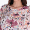 Top Estampado Cuello Redondo Manga 3/4" con Piedras en Tejido de Punto