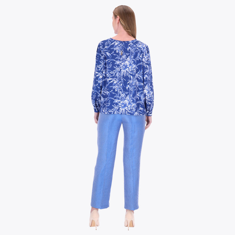 Blusa con Escote Redondo con Corte en Hombros
