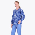 Blusa con Escote Redondo con Corte en Hombros