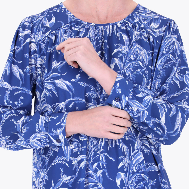 Blusa con Escote Redondo con Corte en Hombros