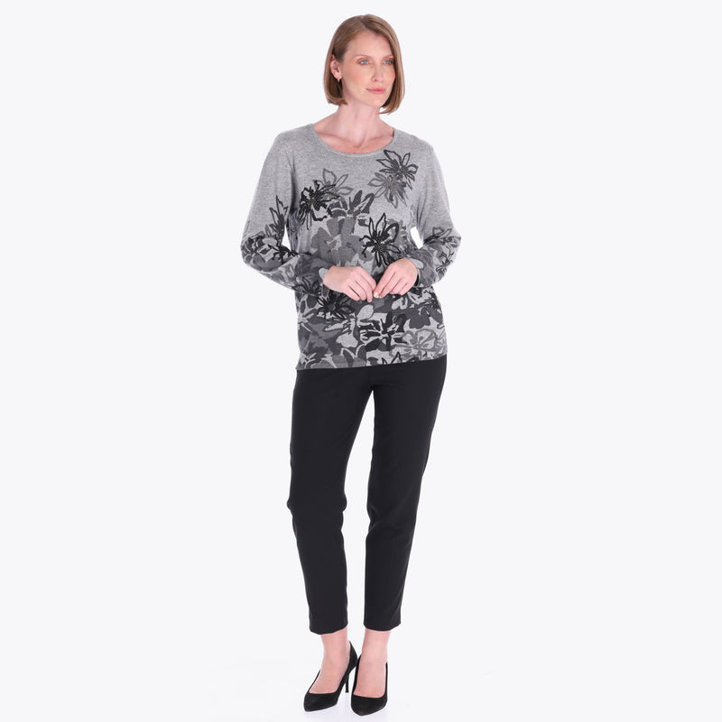 Sweter Escote Redondo con Aplicación