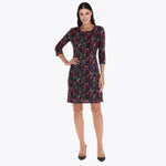 Vestido Escote Redondo Corte Recto en Tejido de Punto Afelpado