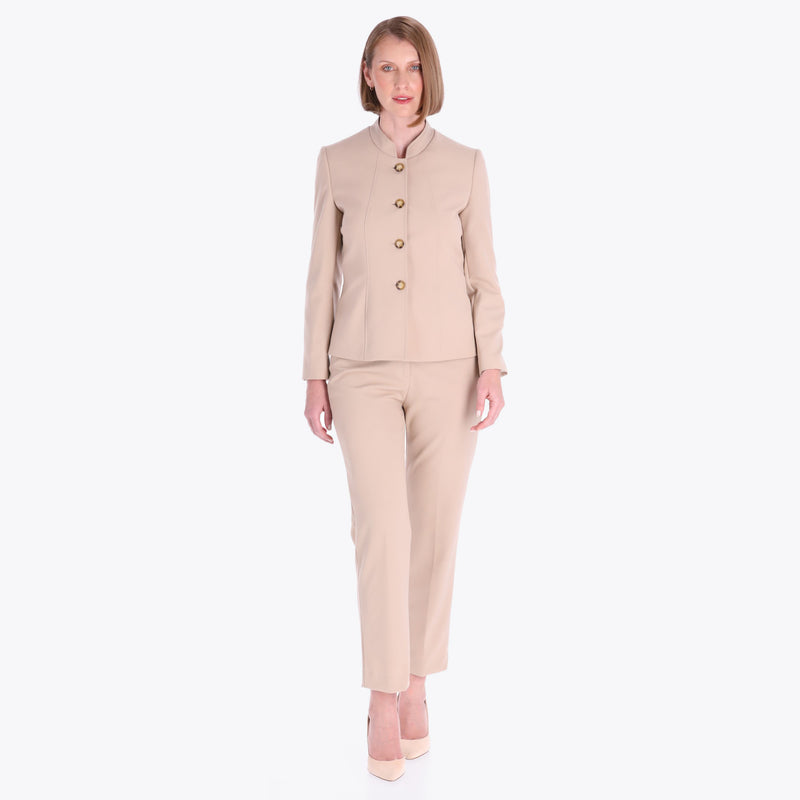 Saco con Cuello Chino Tejido Plano