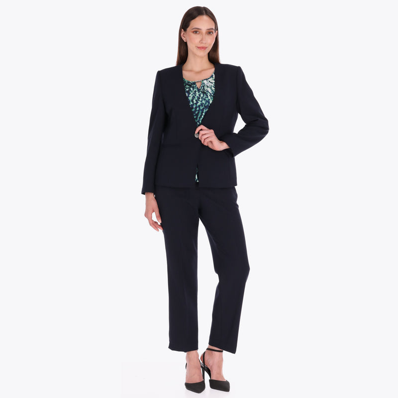 Saco Escote "V" con Vivos Tejido Plano