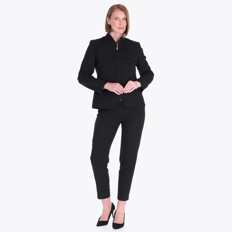 Chamarra Cuello Chino con Vivos Tejido Plano