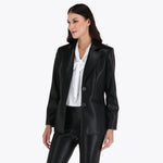 Blazer Efecto Piel con Stretch Solapa Escuadra