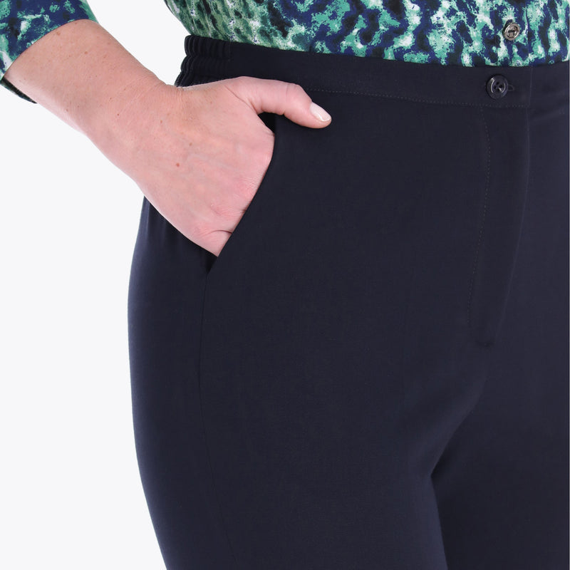 Pantalón Básico con Elastico al Costado con Bolsas Tejido Plano