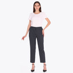 Pantalón en Raya de Gis con Elástico a los Costados y Vivos Tejido Plano