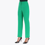 Pantalón Básico Corte Recto con Elastico en Costados en Tejido Plano