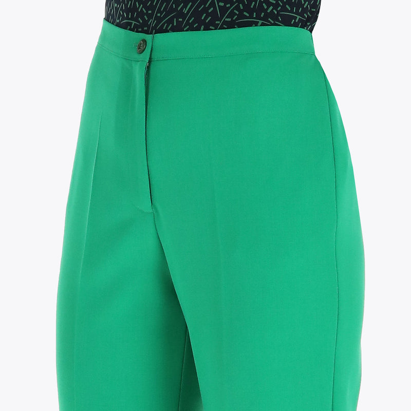 Pantalón Básico Corte Recto con Elastico en Costados en Tejido Plano