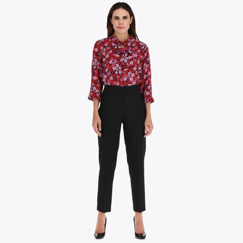Pantalón Básico Corte Recto en Tejido Plano