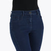 Jeans Corte Recto con Detalle de Bordado y Aplicación en Bolsas Mezclilla Stretch