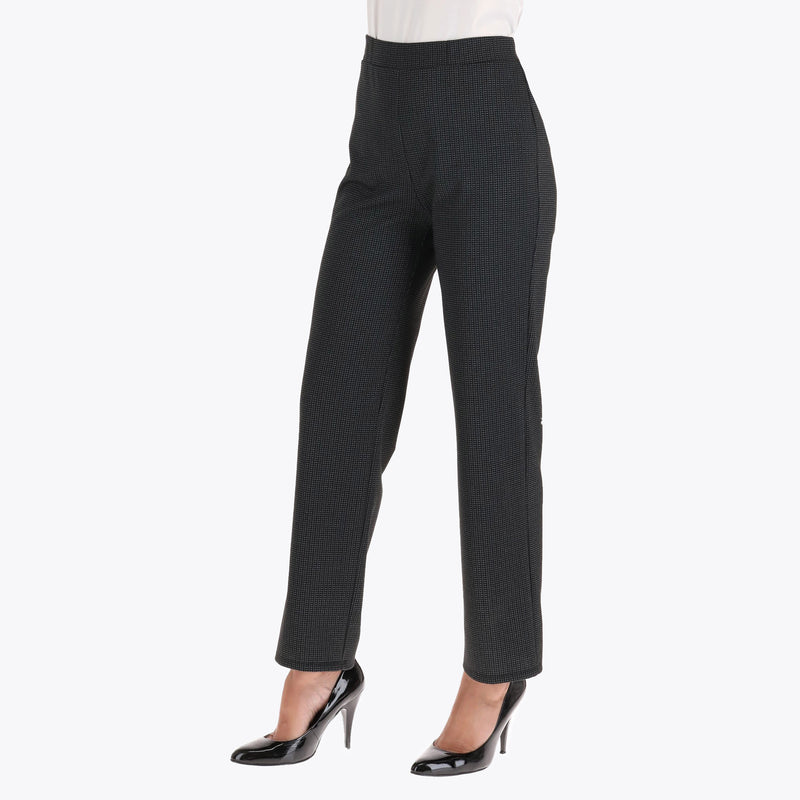 Pantalón Corte Recto con Elastico en Cintura en Tejido de Punto