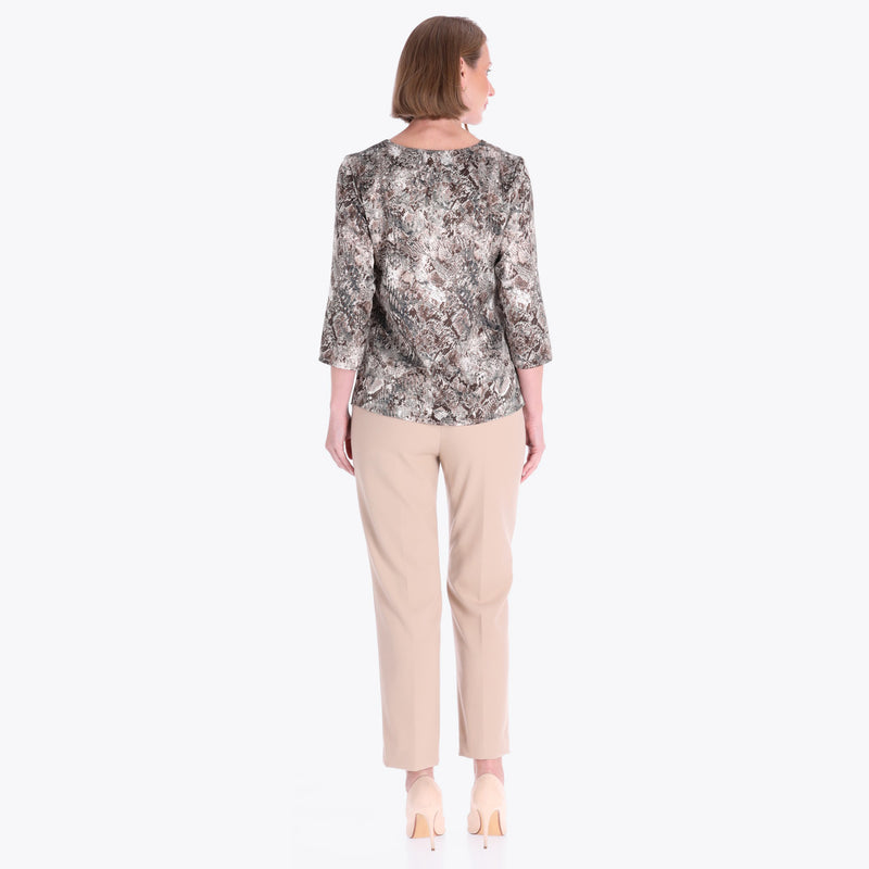 Blusa con Gota y Canutillo en Satín Tejido Plano