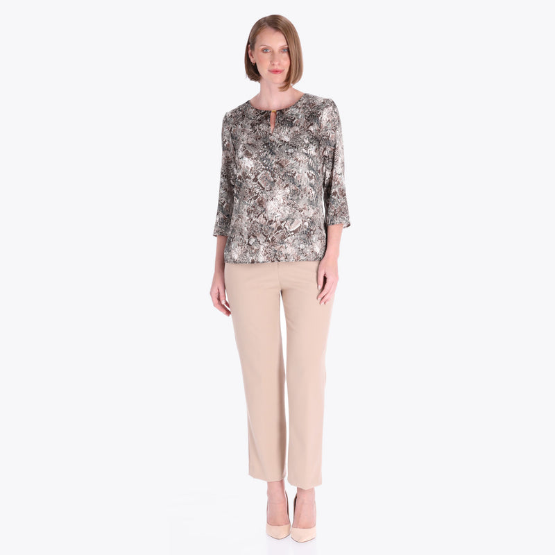 Blusa con Gota y Canutillo en Satín Tejido Plano