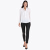 Blusa con Corbata y Escote en V en Tejido Plano
