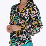 Blusa con Detalle de Escarola en Cuello y Manga en Tejido Plano