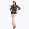 Blusa Camisera con Cuello Chino tejido Plano