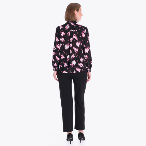 Blusa Camisera con Pliegues en Hombre tejido Plano