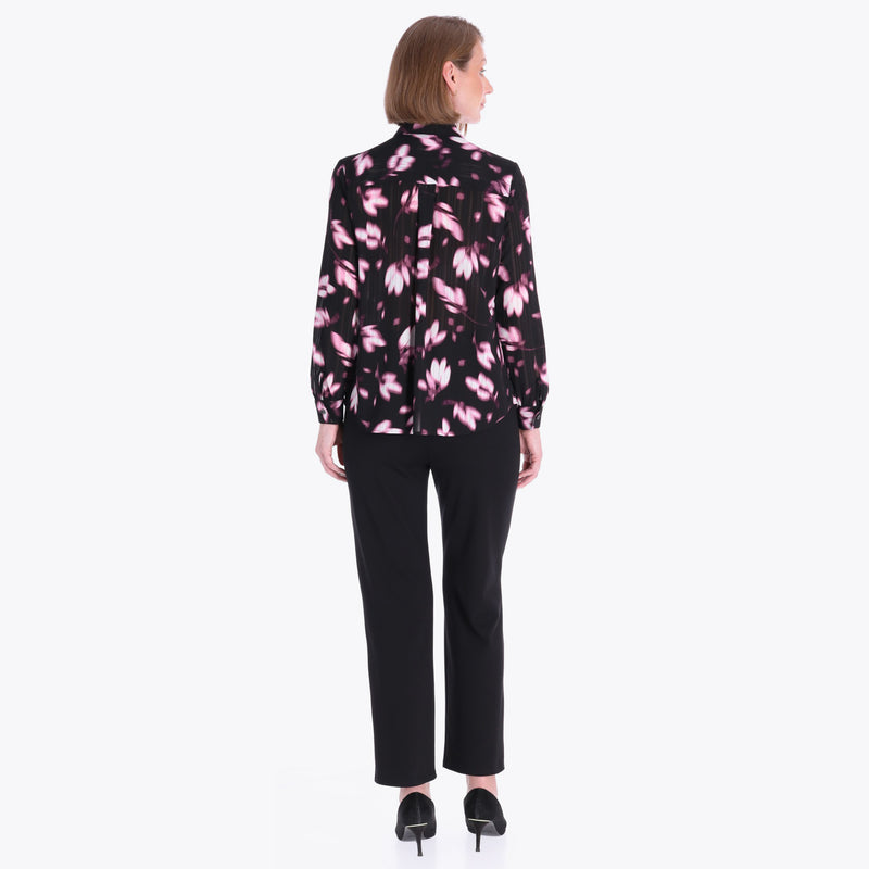 Blusa Camisera con Pliegues en Hombre tejido Plano