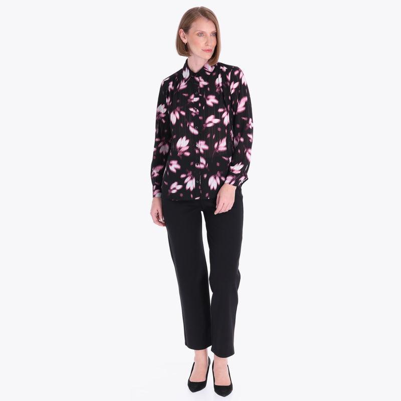 Blusa Camisera con Pliegues en Hombre tejido Plano