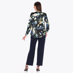 Blusa Cuello Chino en Satín Tejido Plano