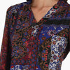 Blusa con Cuello Invertido Escote en V en Tejido Plano