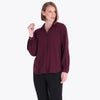 Blusa con Cuello Sport y Tablón al Frente Tejido Plano