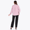 Blusa con Cuello Sport y Tablón al Frente Tejido Plano