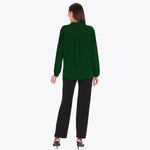 Blusa con Cuello Sport y Tablón al Frente Tejido Plano
