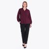 Blusa con Cuello Sport y Tablón al Frente Tejido Plano